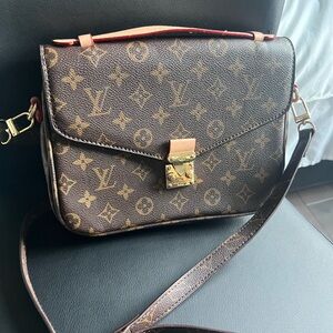 Elegant Brown Monogram Crossbody Bag not branded